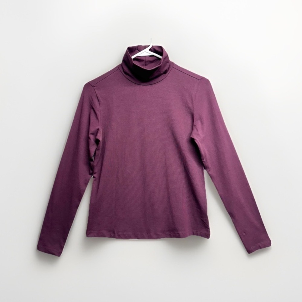 Pact Organic Turtleneck Top Women S Plum Purple Organic Cotton Long Sleeve